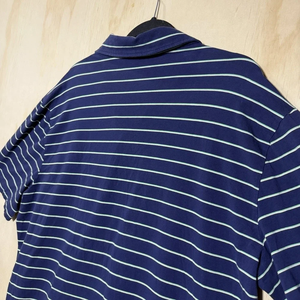 Polo Golf‎ Ralph Lauren Striped Polo Shirt Blue Stretch Mens XL Casual